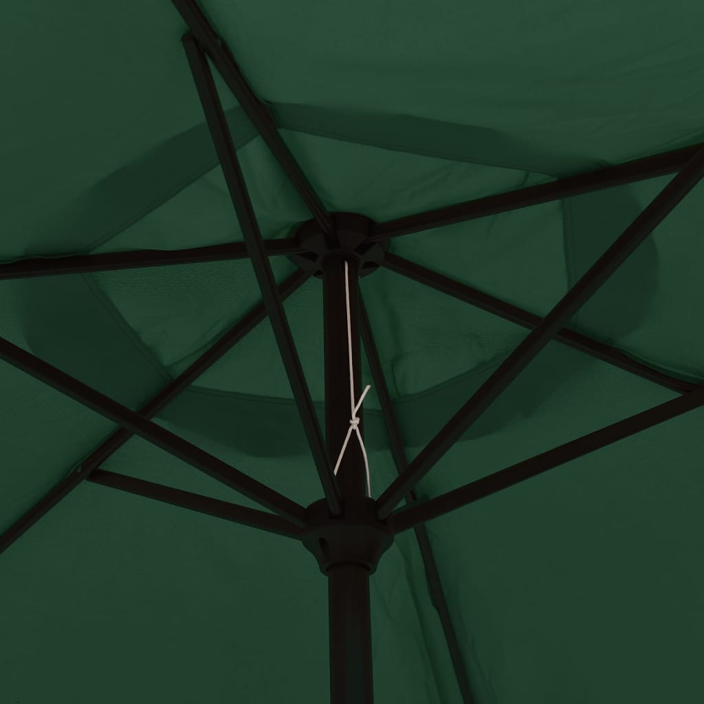 vidaXL LED Cantilever Garden Parasol 3 m Green