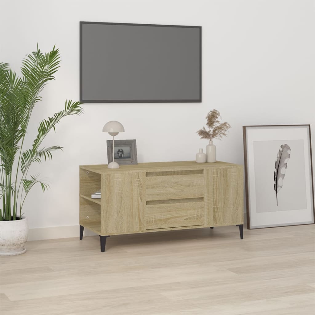 vidaXL TV Cabinet Sonoma Oak 102x44.5x50 cm Engineered Wood