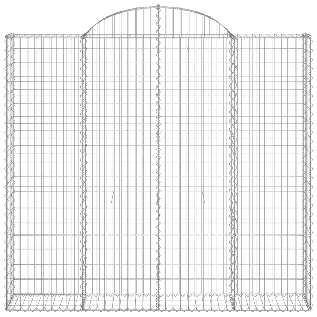 vidaXL Arched Gabion Baskets 2 pcs 200x50x180/200 cm Galvanised Iron