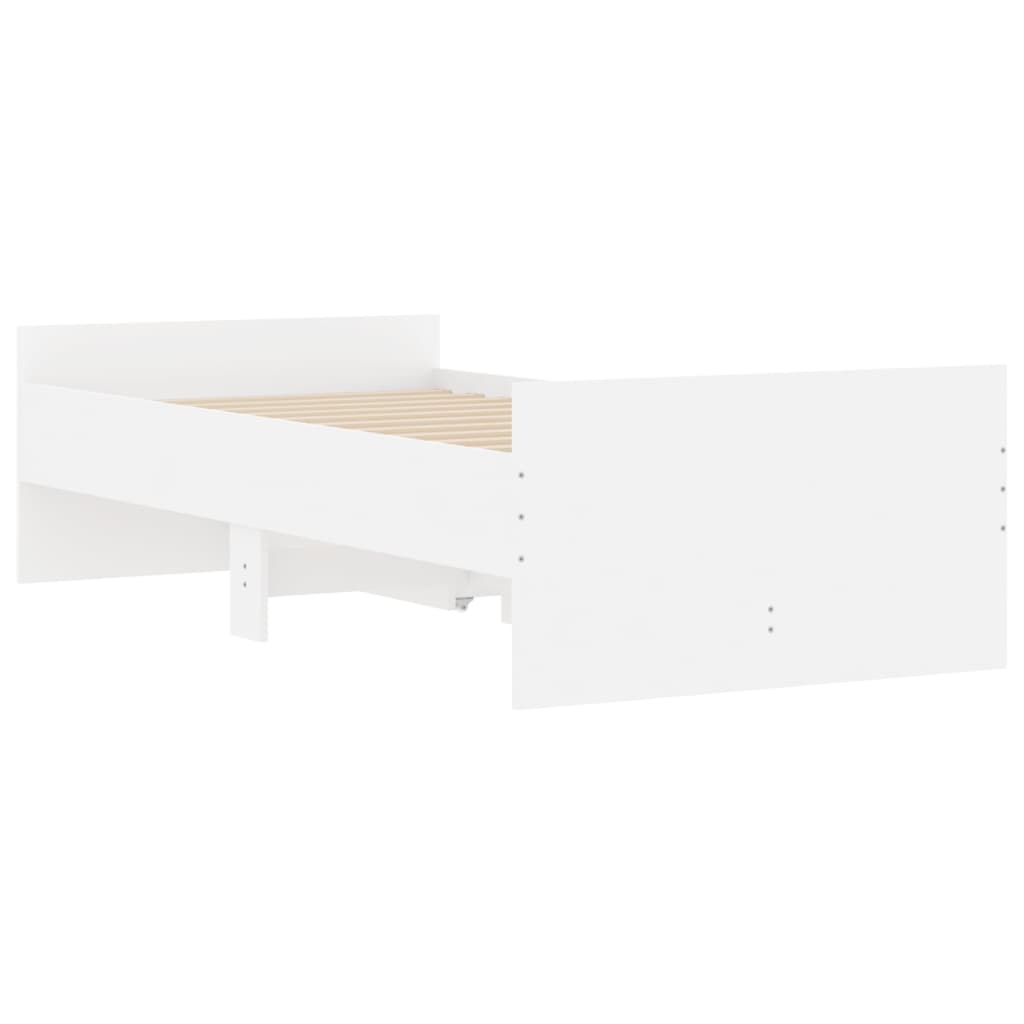 vidaXL Bed Frame without Mattress White 75x190 cm Small Single