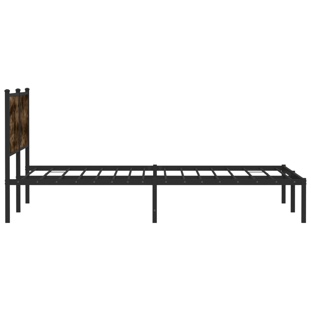 vidaXL Metal Bed Frame without Mattress Smoked Oak 160x200 cm