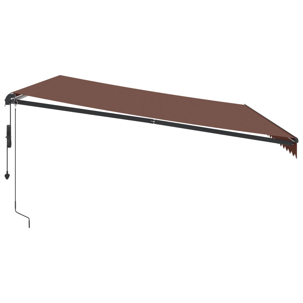 vidaXL Automatic Retractable Awning with LEDs Brown 500x350 cm