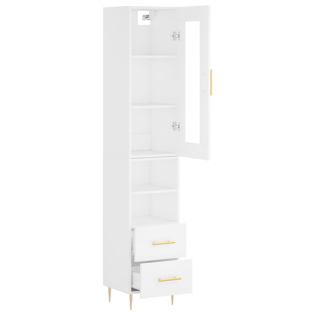 vidaXL Highboard White 34.5x34x180 cm Engineered Wood