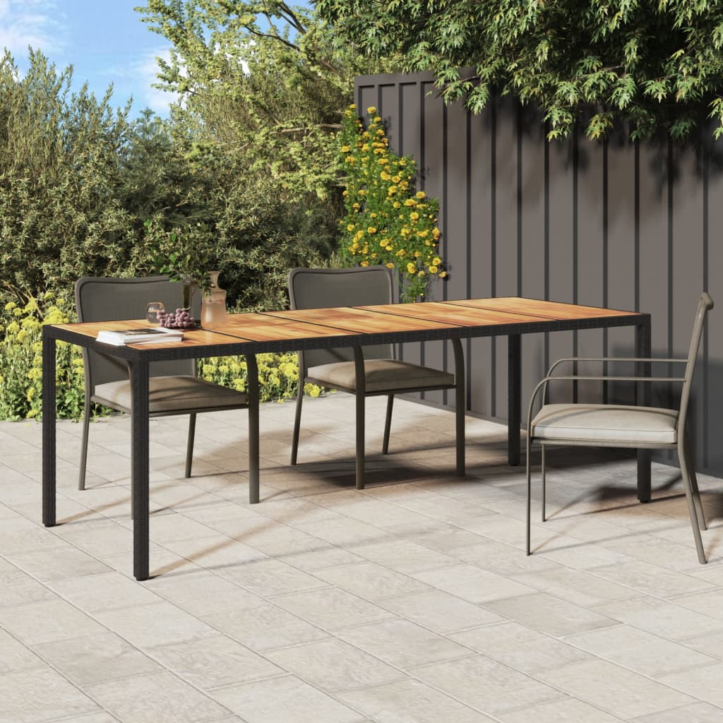 vidaXL Garden Table Black 250x100x75 cm Poly Rattan