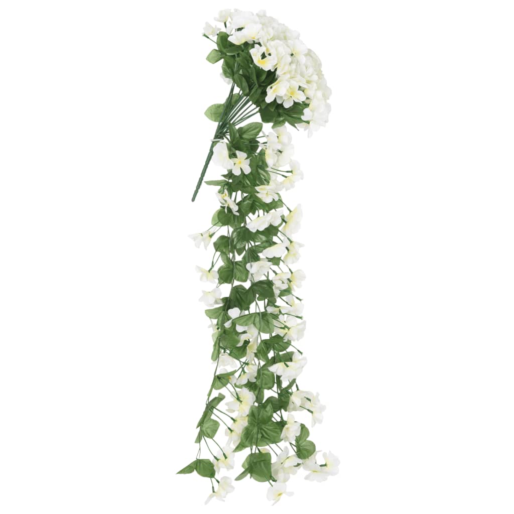 vidaXL Christmas Flower Garlands 3 pcs White 85 cm