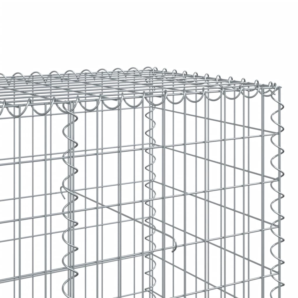 vidaXL Gabion Basket with Cover 100x100x100 cm Galvanised Iron