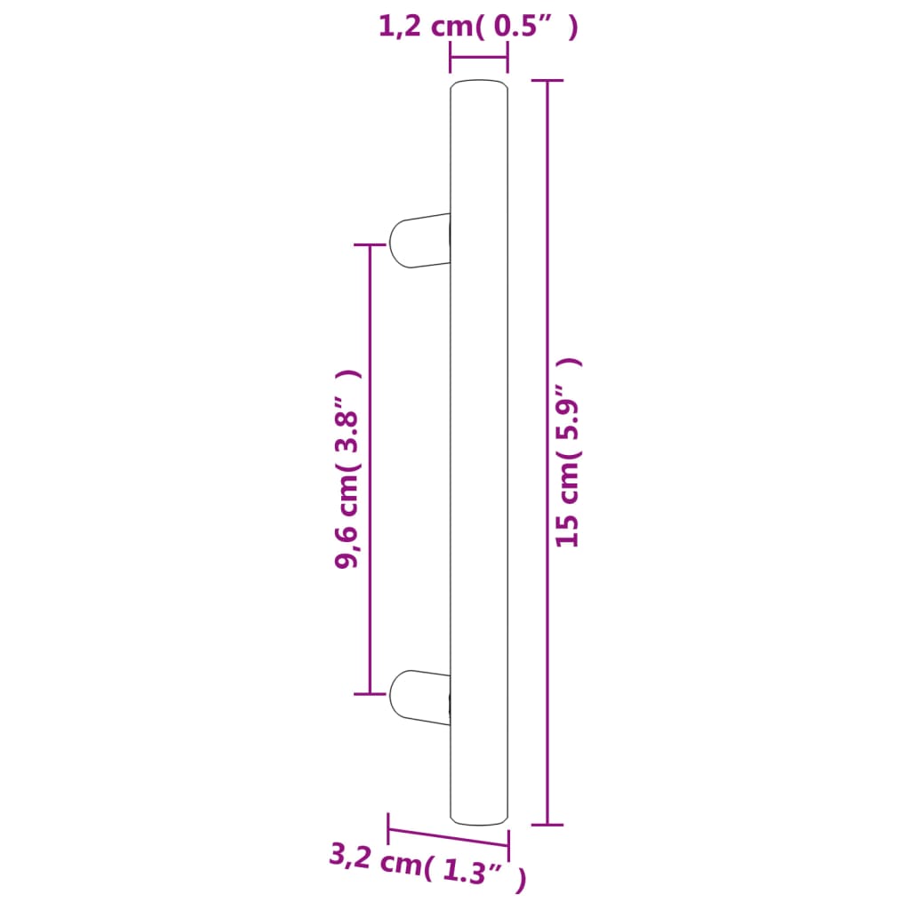 vidaXL Cabinet Handles 10 pcs Gold 96 mm Stainless Steel