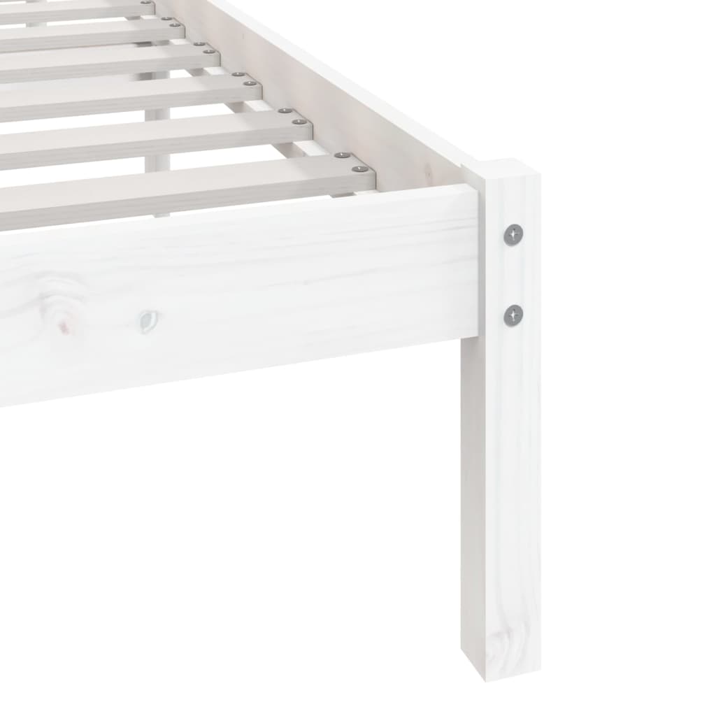 vidaXL Bed Frame without Mattress White Solid Wood Pine 200x200 cm