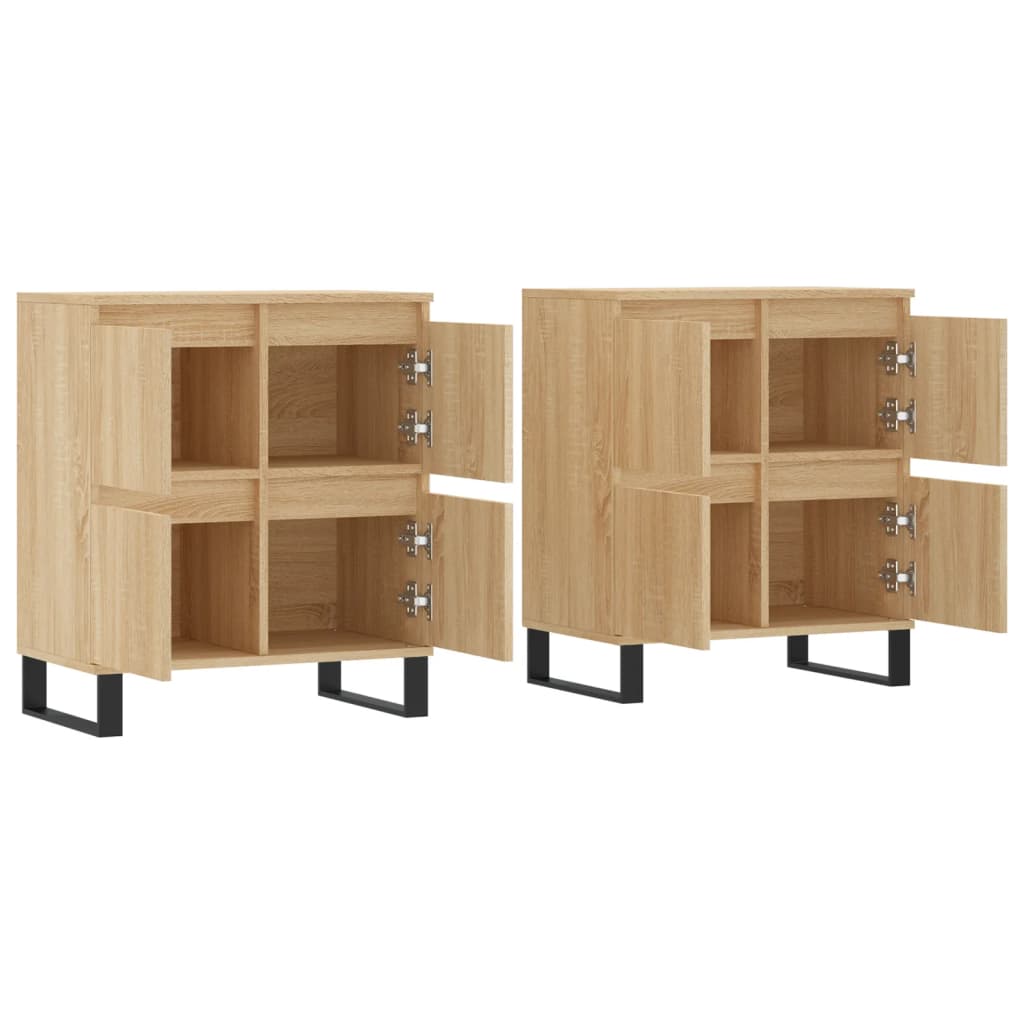 vidaXL Sideboards 2 pcs Sonoma Oak Engineered Wood