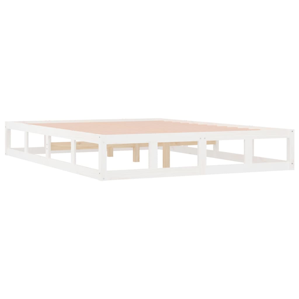 vidaXL Bed Frame White 140x190 cm Solid Wood