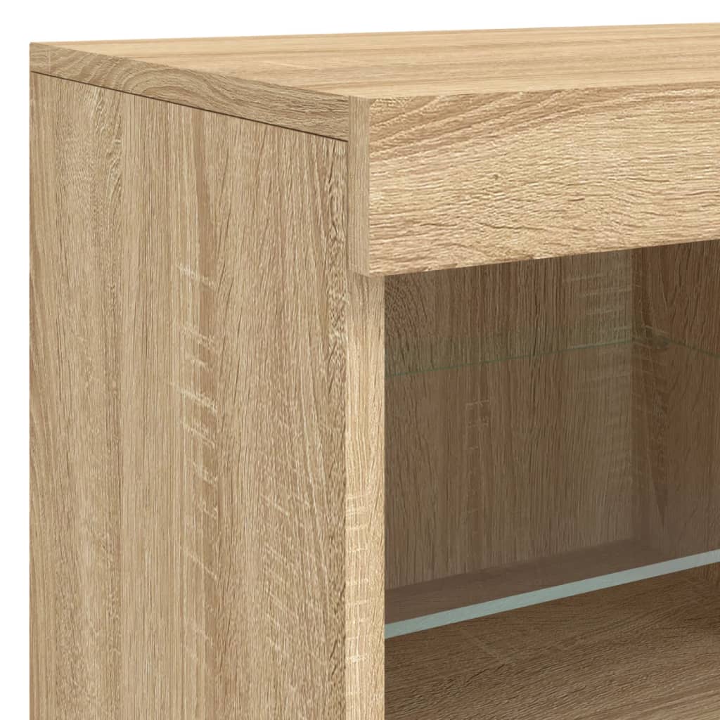 vidaXL Sideboard with LED Lights Sonoma Oak 123x37x67 cm