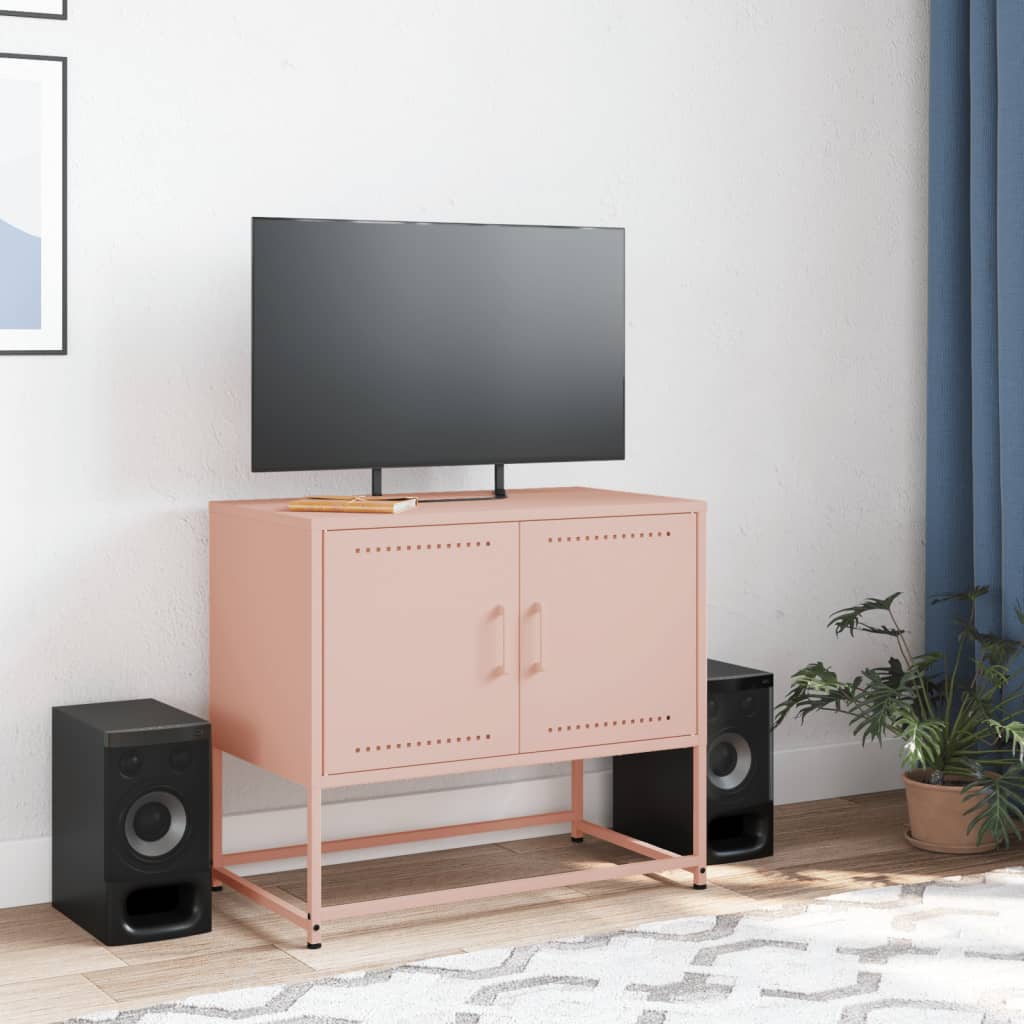 vidaXL TV Cabinet Pink 68.5x39x60.5 cm Steel