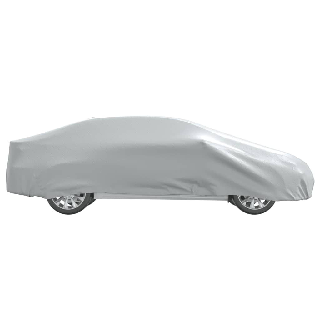 vidaXL Car Cover for Sedan with Buckle Straps Full Silver M