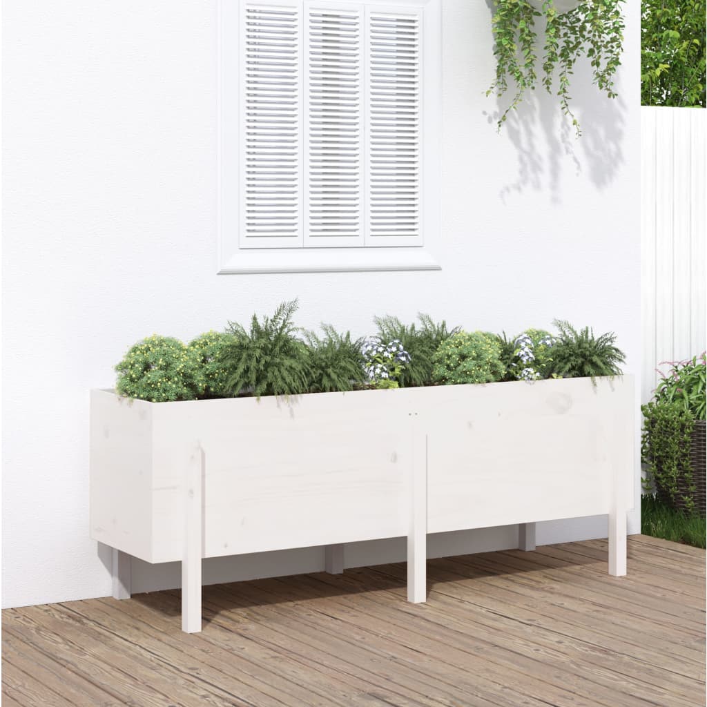 vidaXL Garden Raised Bed White 160x50x57 cm Solid Wood Pine