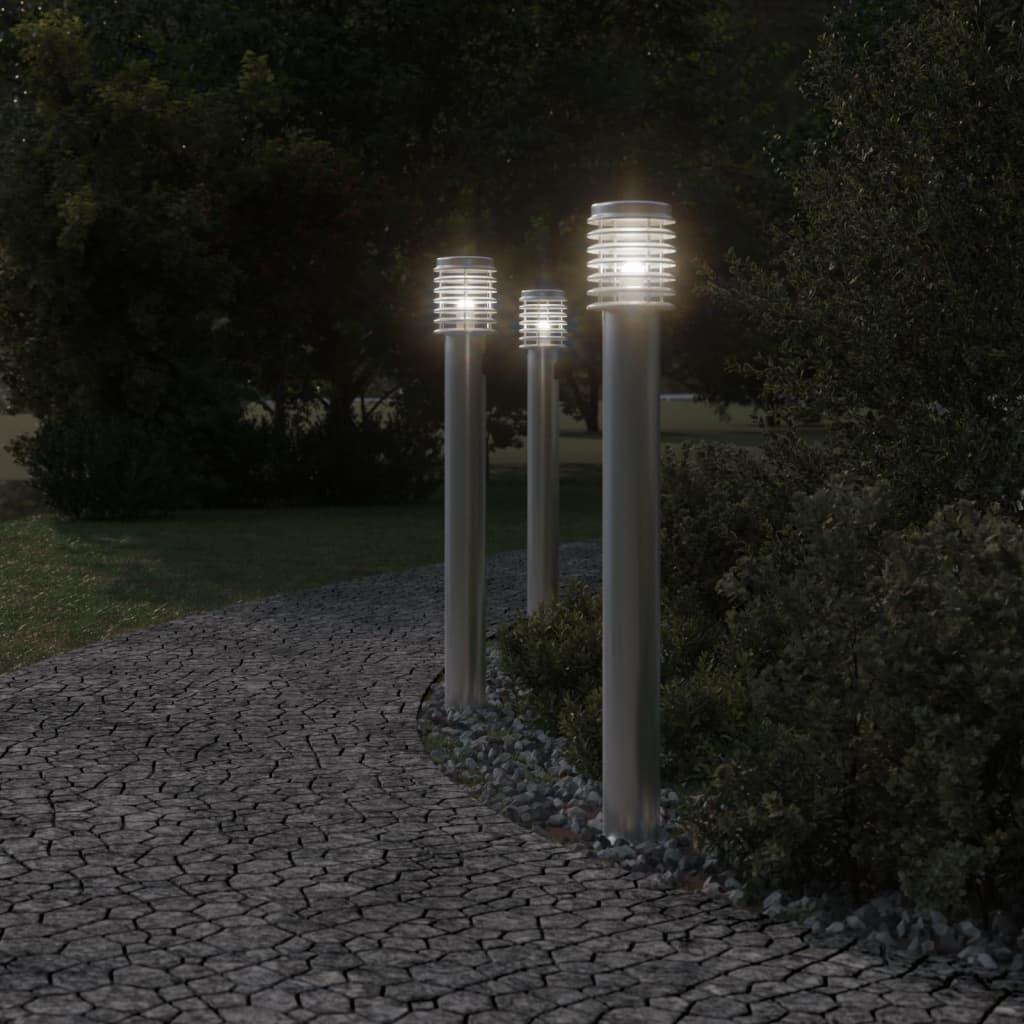 vidaXL Outdoor Floor Lamp Silver 110cm Stainless Steel