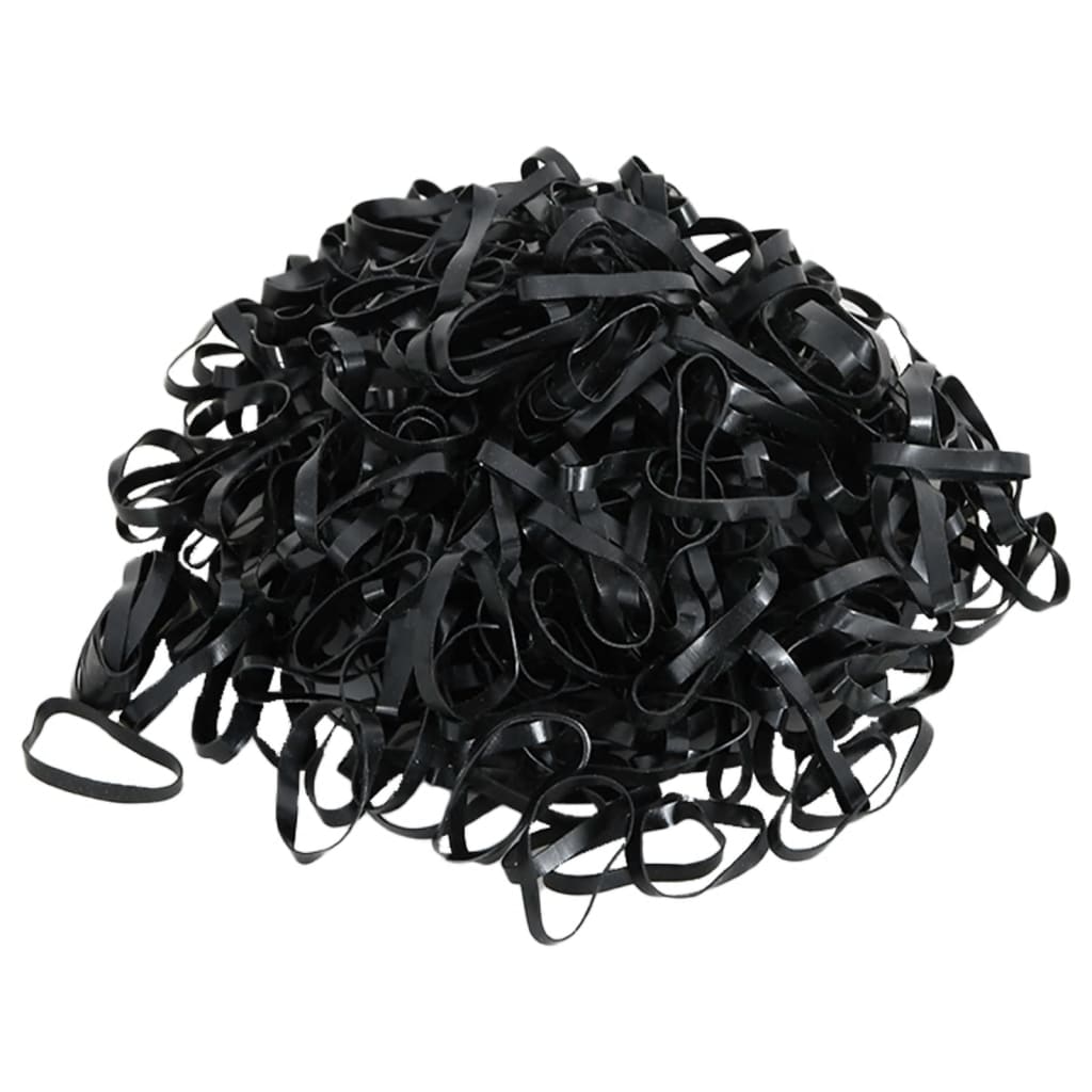 vidaXL Braiding Bands for Horse 500 pcs Black Silicone