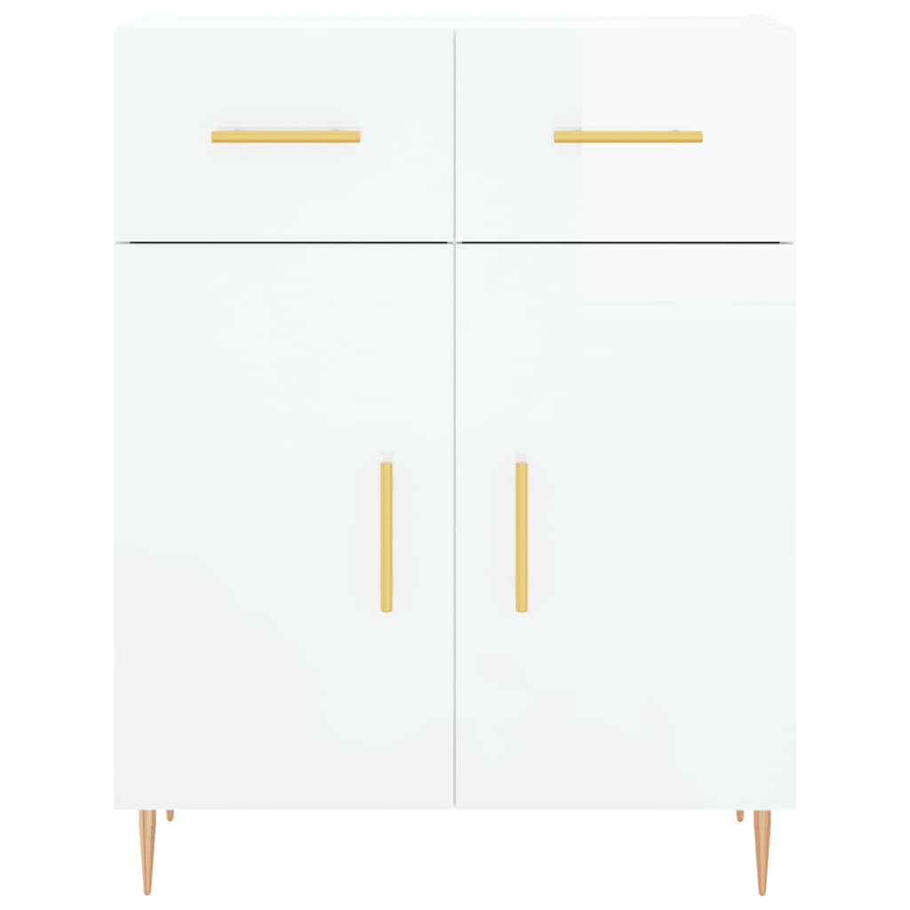 vidaXL Highboard High Gloss White 69.5x34x180 cm Engineered Wood