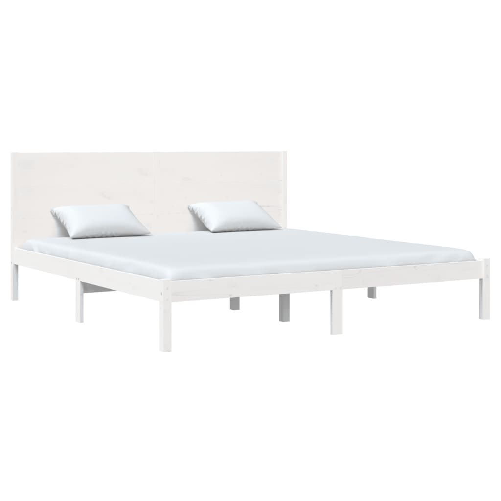 vidaXL Bed Frame without Mattress White 180x200 cm Super King Solid Wood