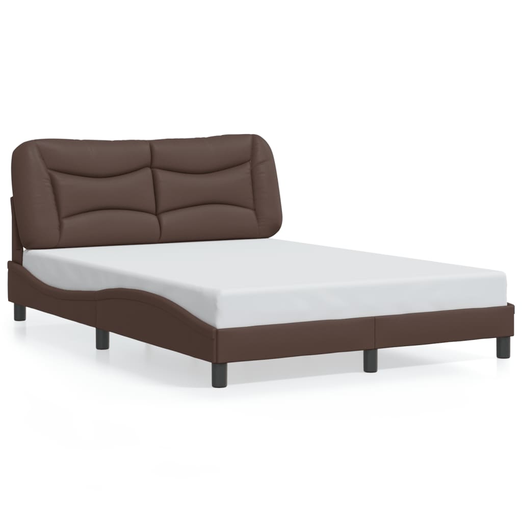 vidaXL Bed Frame with LED without Mattress Brown 140x190 cm