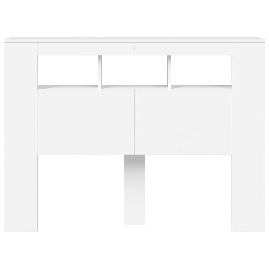 vidaXL LED Headboard White 140x18.5x103.5 cm Engineered Wood