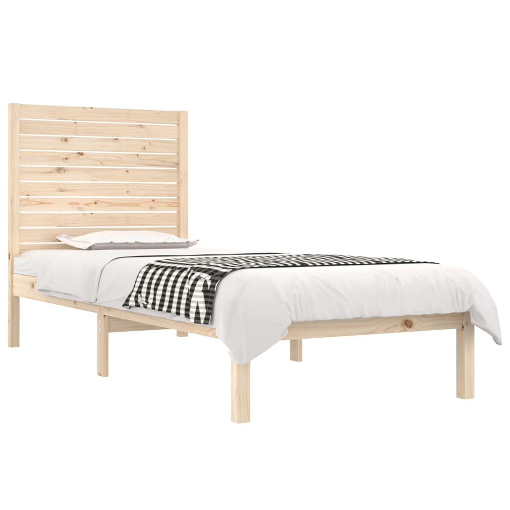 vidaXL Bed Frame without Mattress 75x190 cm Small Single Solid Wood