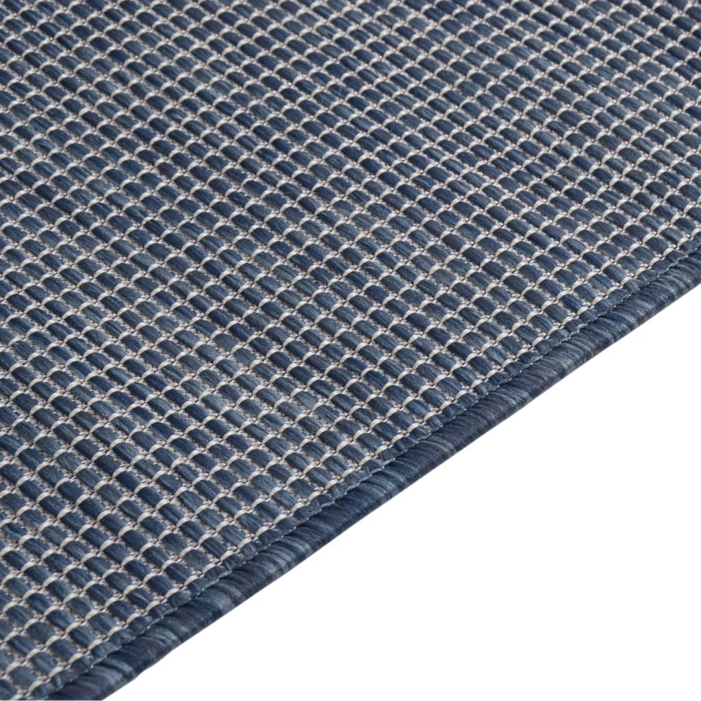 vidaXL Outdoor Flatweave Rug 100x200 cm Blue