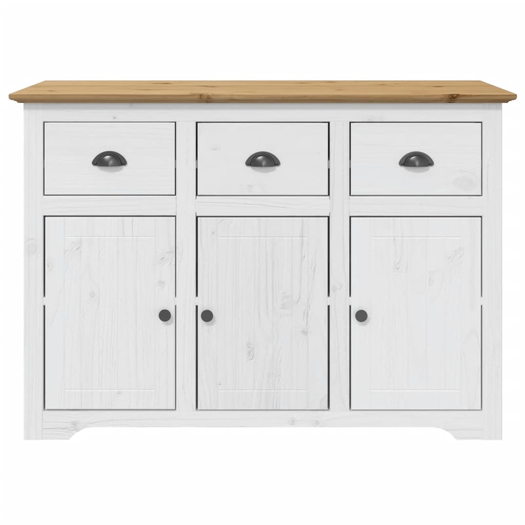 vidaXL Sideboard BODO White and Brown 115x43x79.5 cm Solid Wood Pine