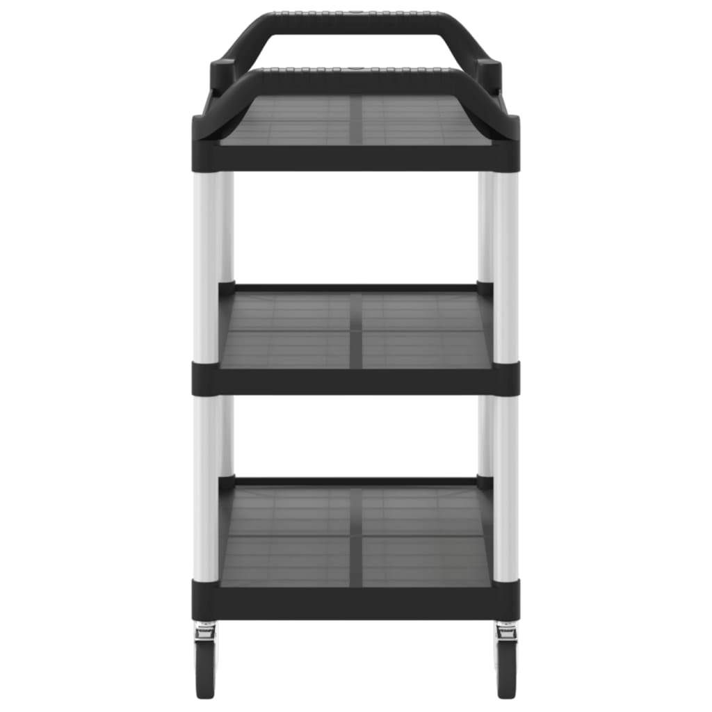 vidaXL 3-Tier Trolley Black 99x50x96 cm Aluminium