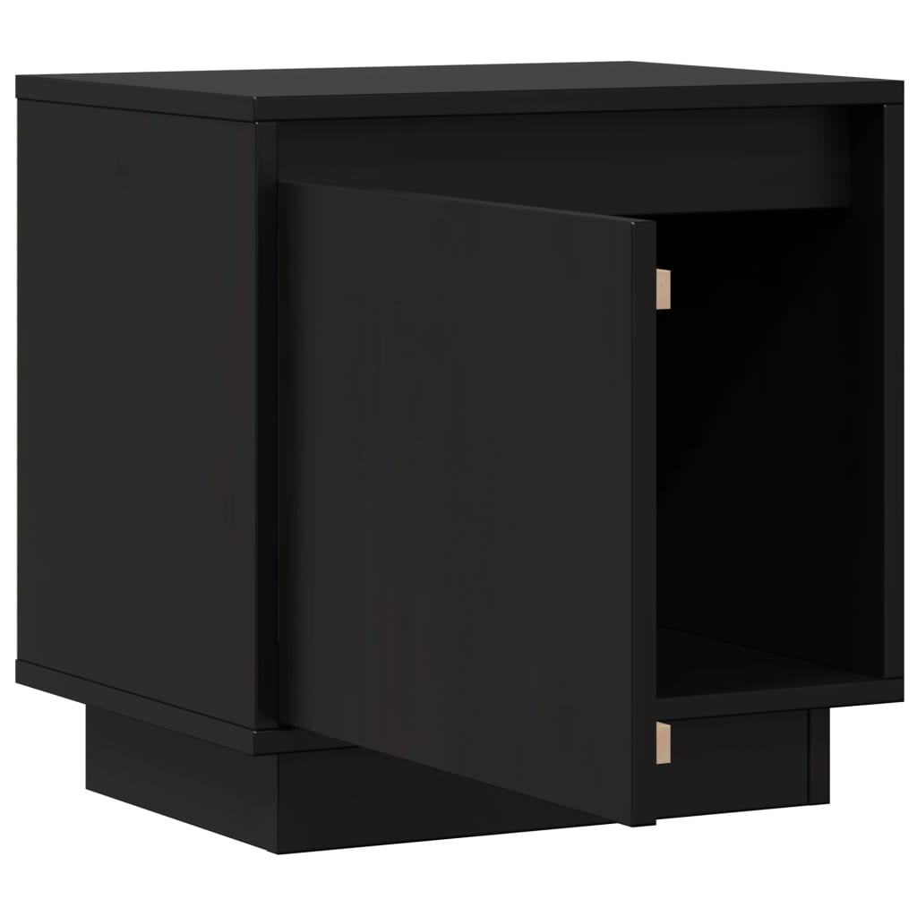 vidaXL Bedside Cabinets 2 pcs Black 40x30x40 cm Solid Wood Pine