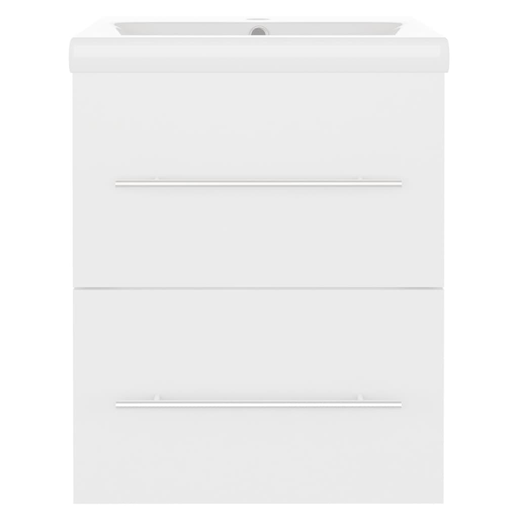 vidaXL Sink Cabinet with Built-in Basin White Engineered Wood