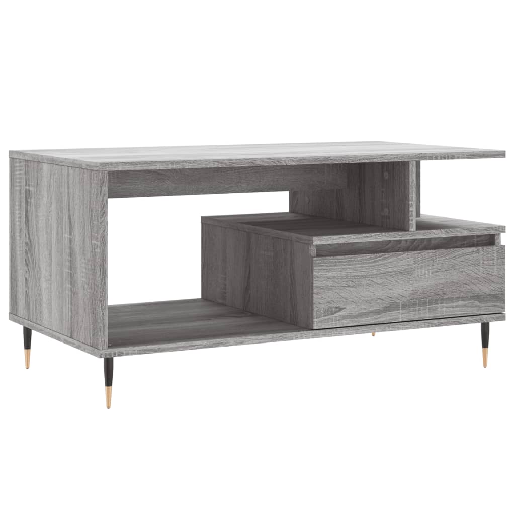 vidaXL Coffee Table Grey Sonoma 90x49x45 cm Engineered Wood