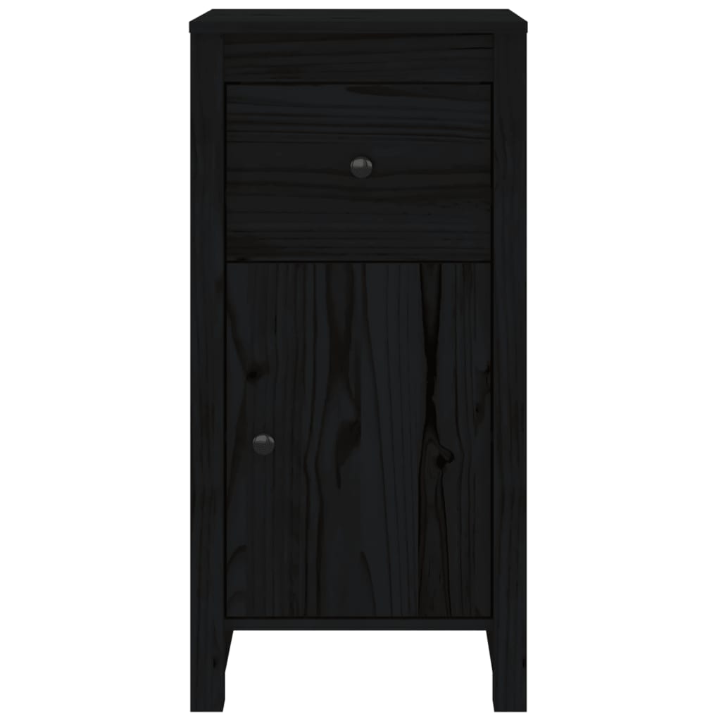 vidaXL Sideboard Black 40x35x80 cm Solid Wood Pine