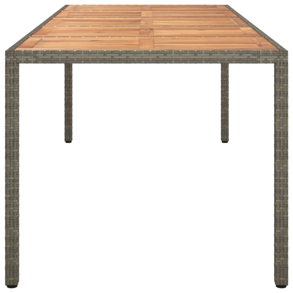 vidaXL Garden Table Grey 250x100x75 cm Poly Rattan