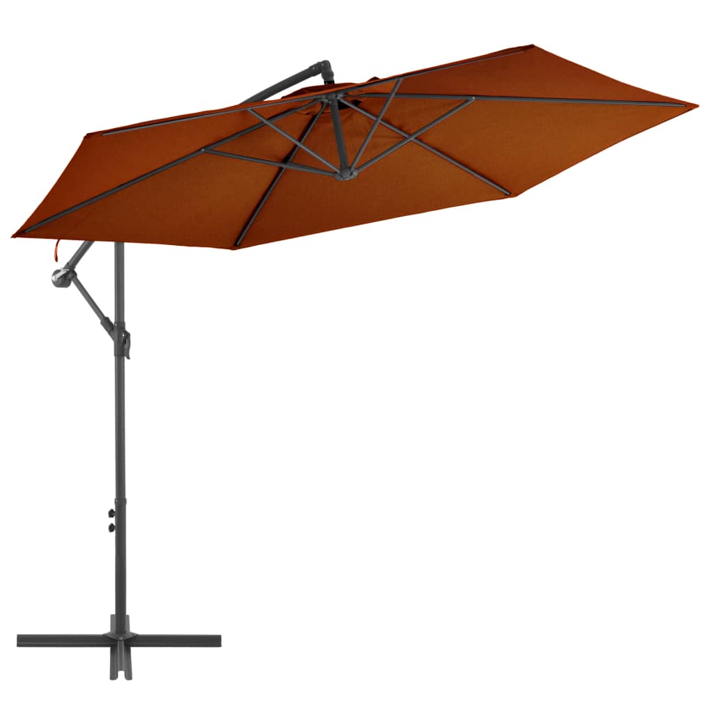 vidaXL Cantilever Garden Parasol with Aluminium Pole Terracotta 300 cm