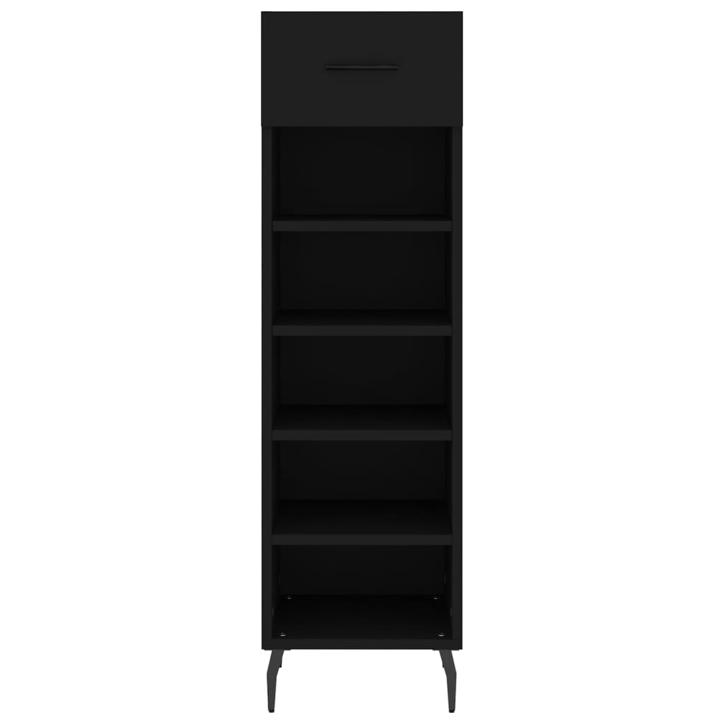 vidaXL Shoe Cabinet Black 30x35x105 cm Engineered Wood