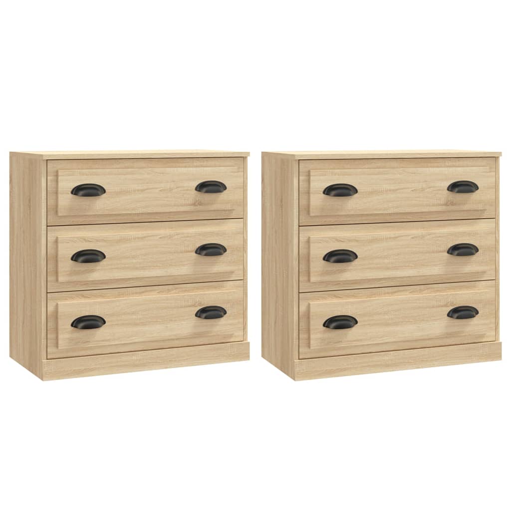 vidaXL Sideboards 2 pcs Sonoma Oak Engineered Wood