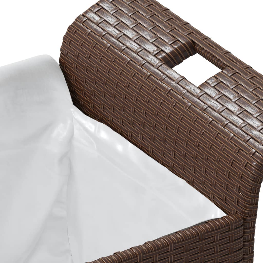 vidaXL Garden Bench with Cushion Brown 116x46x57 cm Poly Rattan