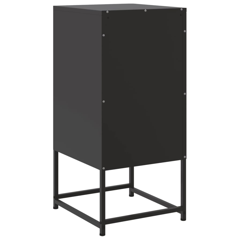 vidaXL Bedside Cabinets 2 pcs Black 36x39x78 cm Steel