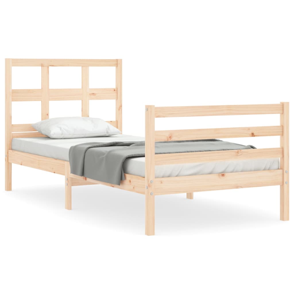 vidaXL Bed Frame without Mattress Single Solid Wood