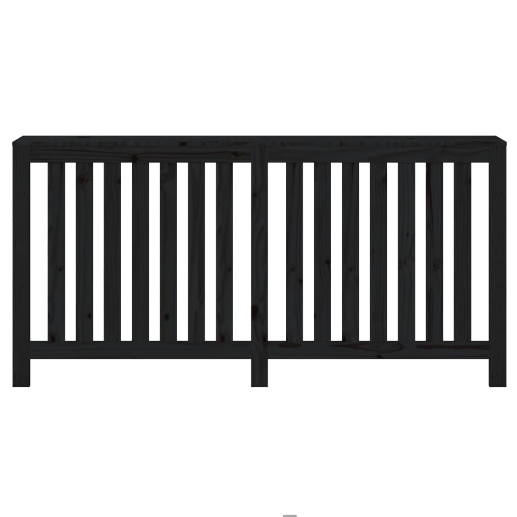 vidaXL Radiator Cover Black 169x19x84 cm Solid Wood Pine