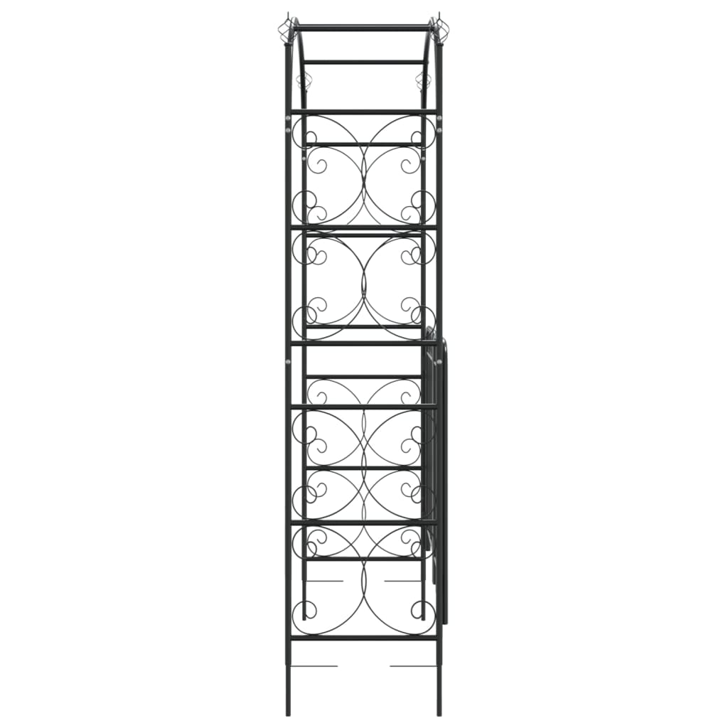 vidaXL Garden Arch with Gate Black 108x45x235 cm Steel