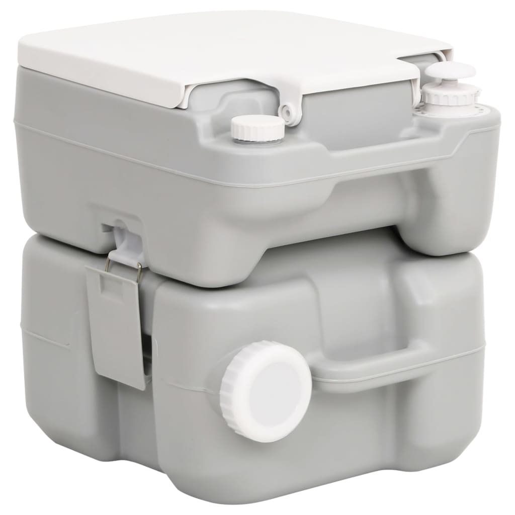 vidaXL Portable Camping Toilet and Handwash Stand Set