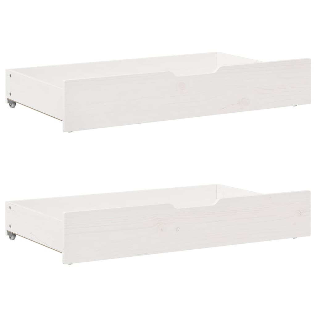 vidaXL Daybed with Drawers without Mattress White 90x200 cm Solid Wood