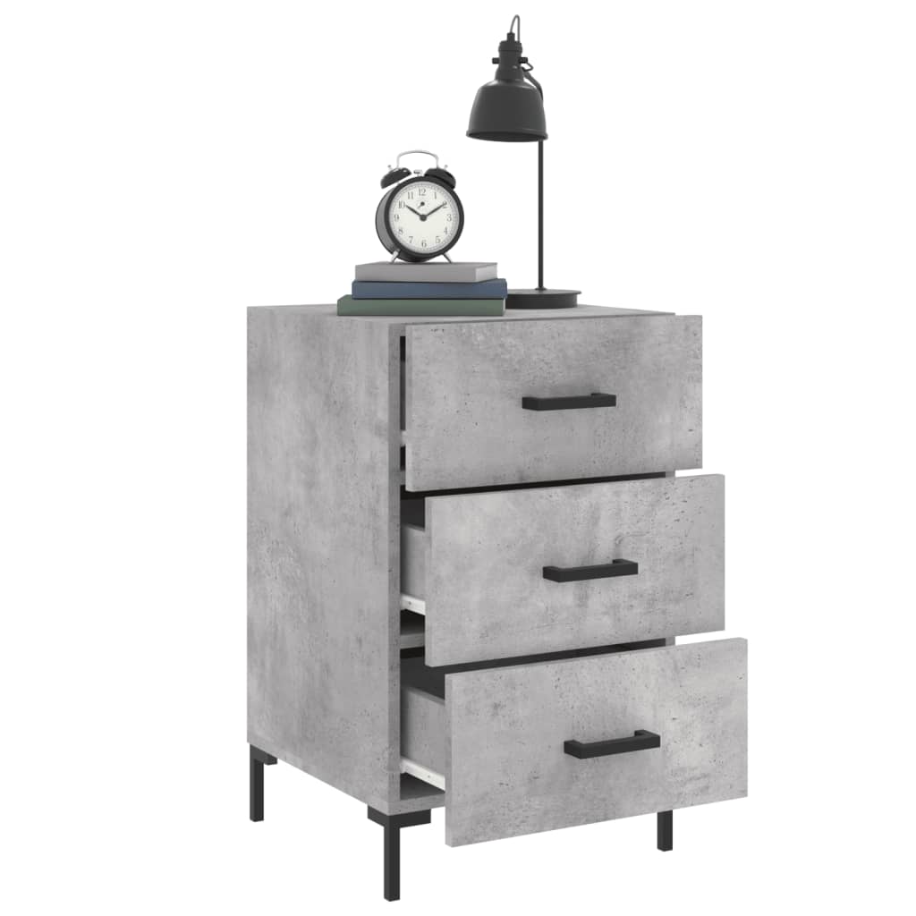 vidaXL Bedside Cabinet Concrete Grey 40x40x66 cm Engineered Wood