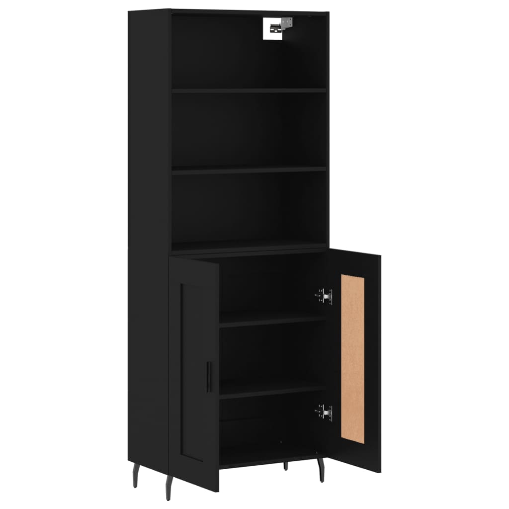 vidaXL Highboard Black 69.5x34x180 cm Engineered Wood