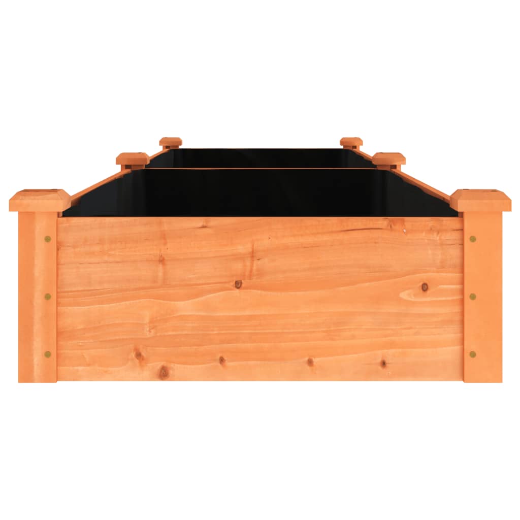 vidaXL Garden Raised Bed with Liner Brown 240x60x25 cm Solid Wood Fir