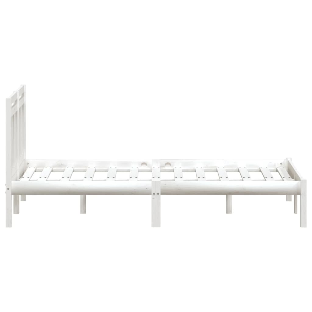 vidaXL Bed Frame without Mattress White Solid Wood 120x200 cm (810013+814085)