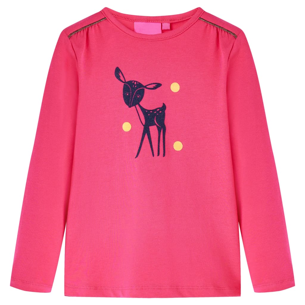 Kids' T-shirt with Long Sleeves Bright Pink 128