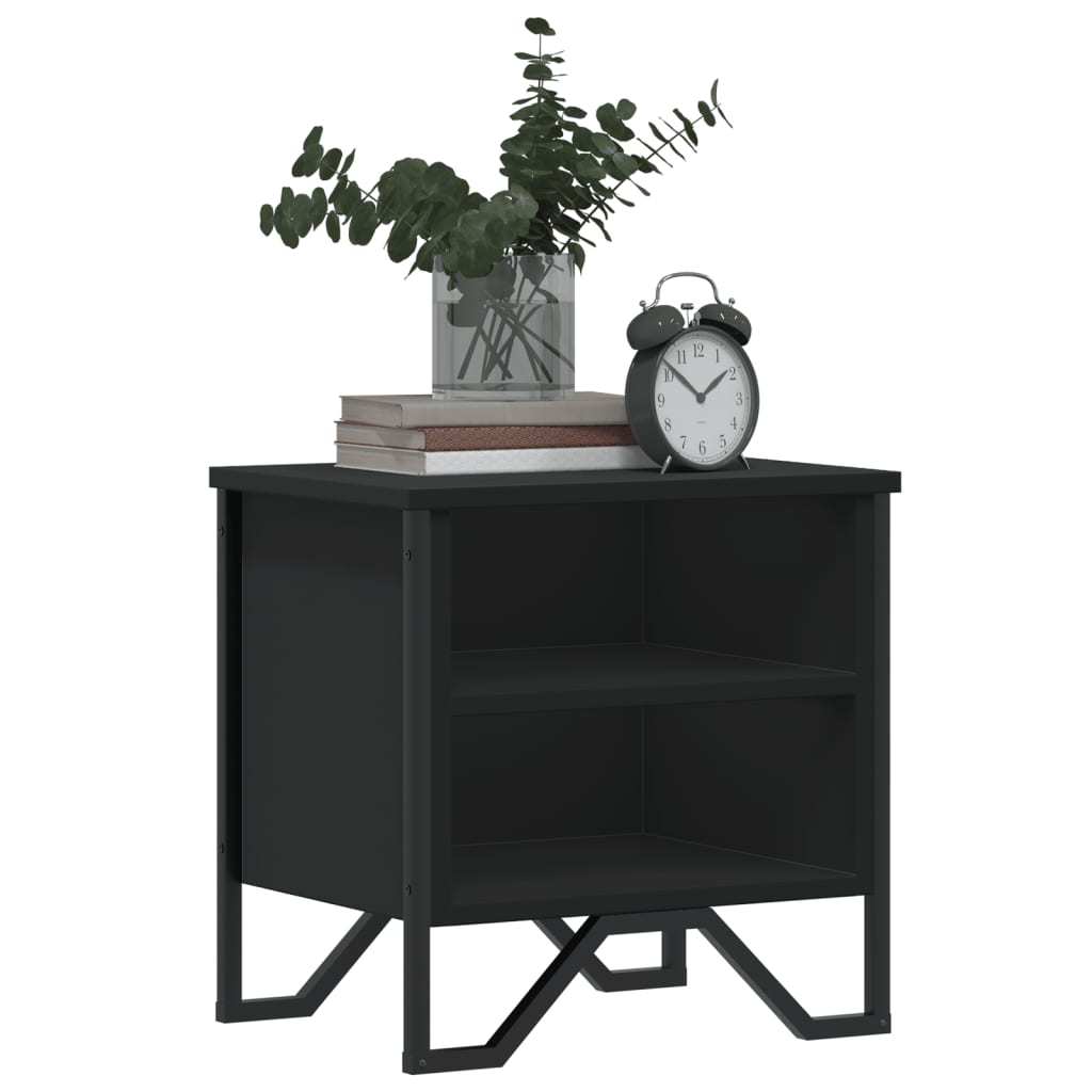 vidaXL Bedside Cabinet Black 40x30x40 cm Engineered Wood