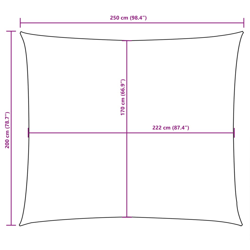 vidaXL Sunshade Sail Oxford Fabric Rectangular 2x2.5 m Cream